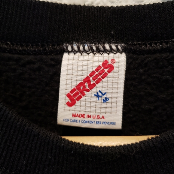 Vintage 90s Jerzees Autumn Fall Leaves Crewneck Men's sz XL Black - Picture 3 of 4